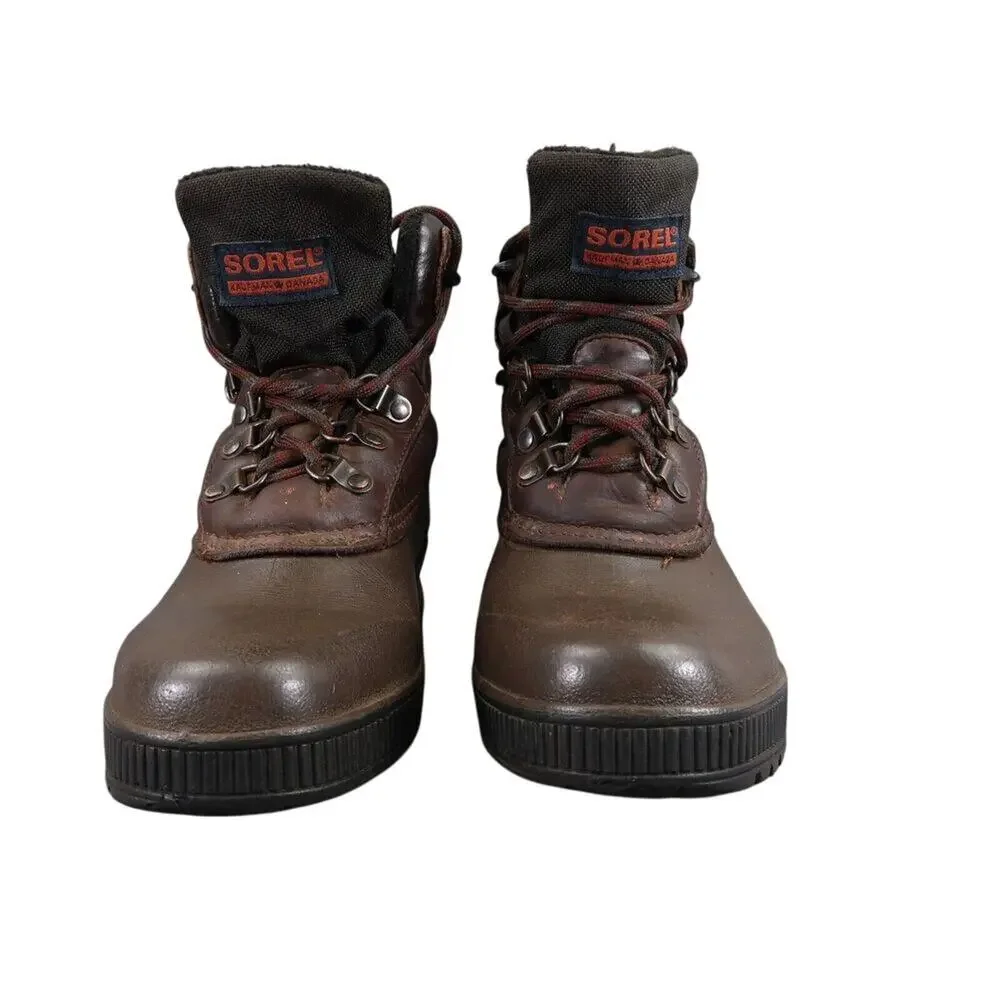 Sorel Shoes Womens 7 Boot Winter Snow Vintage Kaufman Leather Lace Up Lined Warm